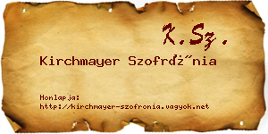 Kirchmayer Szofrónia névjegykártya